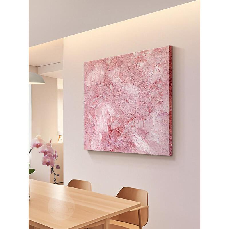 Large White Wall Pink Restaurant Decorative Painting Cream Style Living Room Hanging Painting Minimalist Art Bedroom Headboard Background Wall Art