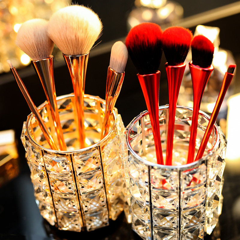Eurostyle crystal tattooed makeup brush containing drum table makeup table Beauty dresser Eyebrow Pen Containing Box Eye Shadow Brush Shelve