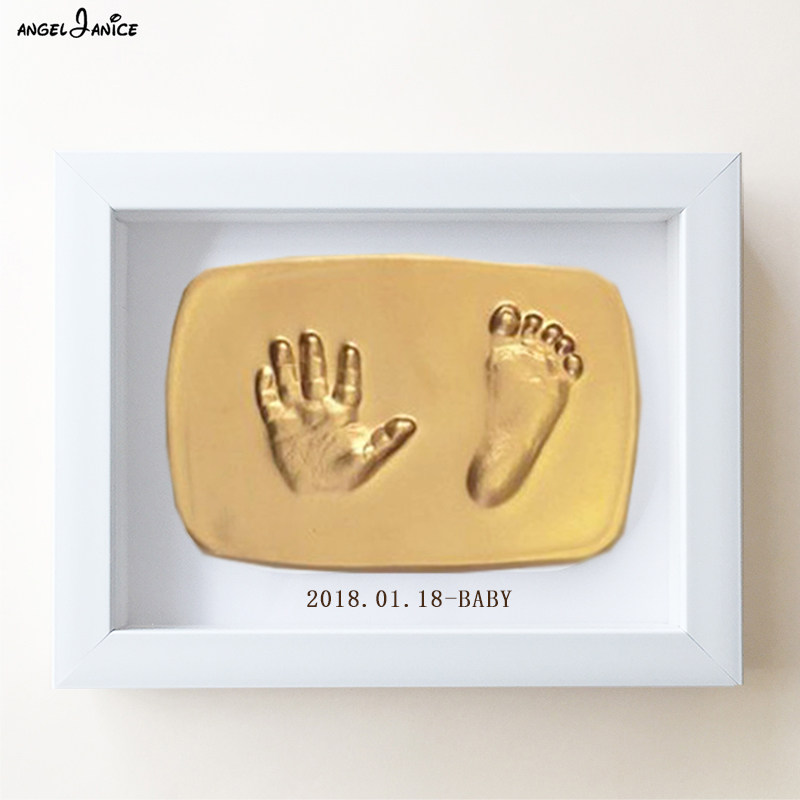Baby hand and foot print mud tire hair hand and foot print permanent souvenir baby child newborn photo frame full moon 100 days gift