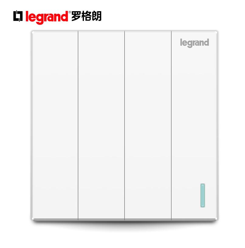 TCL Legrand four-open single-control 4-open four-way single-control panel household four-position light switch brand socket