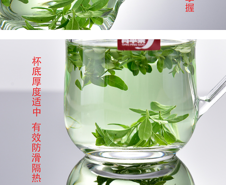 Màu xanh lá cây hộ gia đình táo cốc thủy tinh dày chịu nhiệt vành đai trong suốt cốc nước có nắp đậy tách trà chén trà hoa cốc văn phòng bình giữ nhiệt tiger