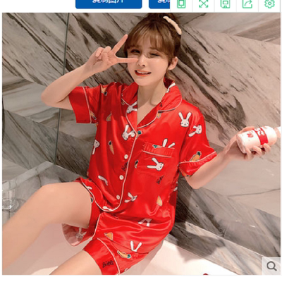 【超高档丝绸】情侣款冰丝开衫睡衣套装