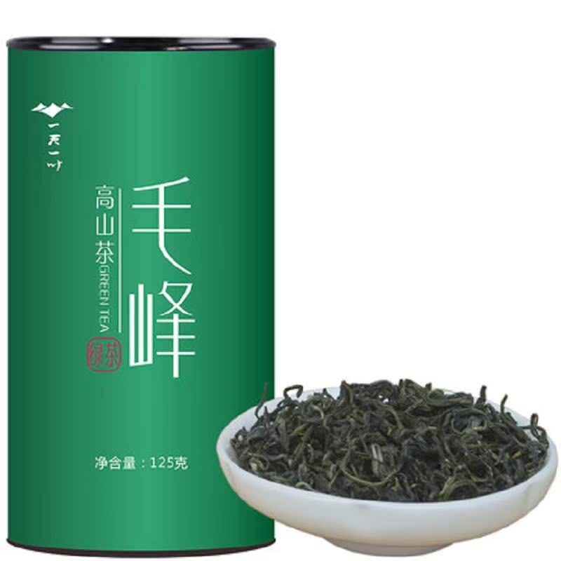 一天一叶毛峰绿茶2019新茶明前高山云雾散装春茶叶125g