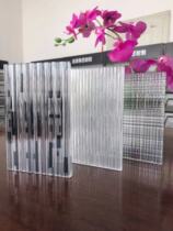 Wire-laminated art tempered glass customized hotel screen partition sliding door shower room tempered glass
