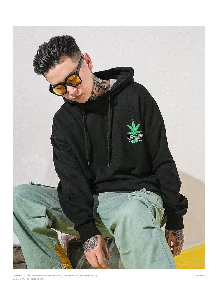 Ẩn trong xu hướng thành phố áo len mới in áo len nam hip-hop hip-hop thanh niên áo khoác đôi thời trang nam