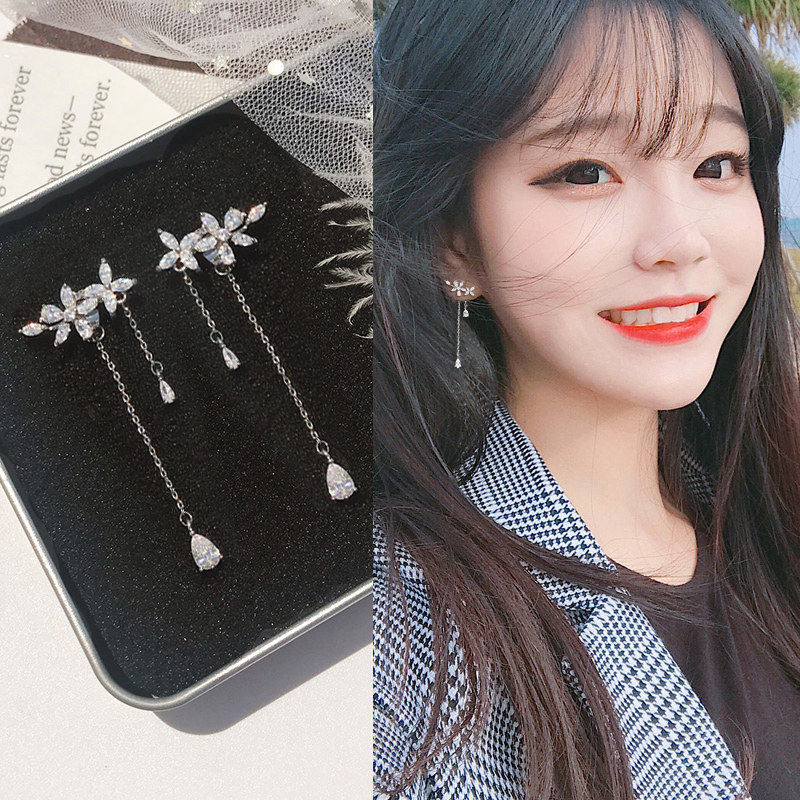 Long version of ear clip Xianqi Mori Super Fairy earrings female sterling silver earrings 2021 New Tide earrings earrings