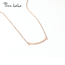 Smile necklace female temperament smiling face choker ins simple tide Net Red cold wind rose gold does not fade neck chain