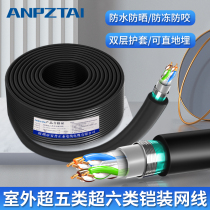 Anpu anti-rat-biting steel strip iron sheet outdoor engineering grade pure oxygen-free copper core Category 5e and Category 6e armored network cable