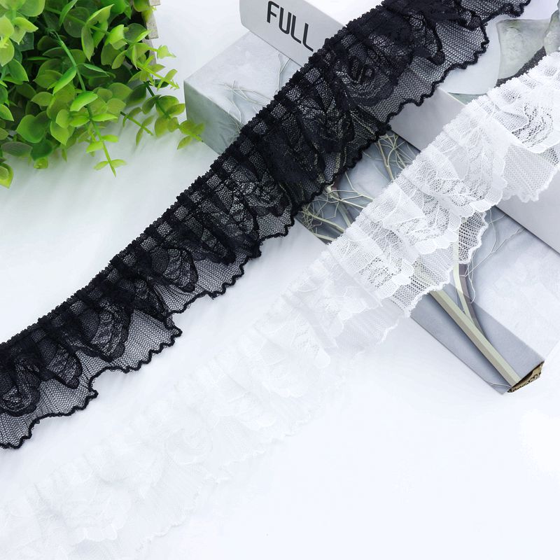 5cm French Lace Curtains Fabric Splicing Small Style White Side Fungus Lace Decorative Vertical Edge Accessories