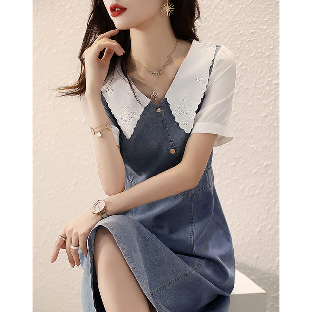 Clearance pick-up counters withdraw foreign trade brand women's summer new casual loose Korean denim dress