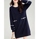 First-line big brand cutting standard foreign trade export brand original single discount women's clothing splicing small fragrance style thickened sweater dress