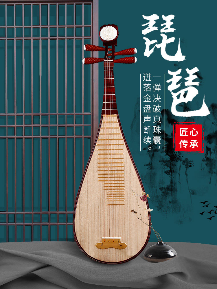 Pipa Instrument Beginner Introduction Adult Children Play Mahogany Pipa Playing National Musical Instrument Rosewood Examination