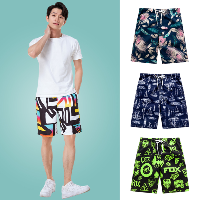 Shorts Men's beach pants lovers casual loose 50% Pants Summer Thin out-of-the-speed dry casual shorts Ins Chains