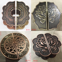 Chinese antique Lotus door handle craft handle Hotel Club glass door antique bronze handle European style
