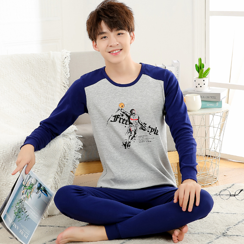 Youth Autumn Clothing Set for Boys, Junior High and High School Students, Pure Cotton Thermal Underwear, All-Cotton Sweater