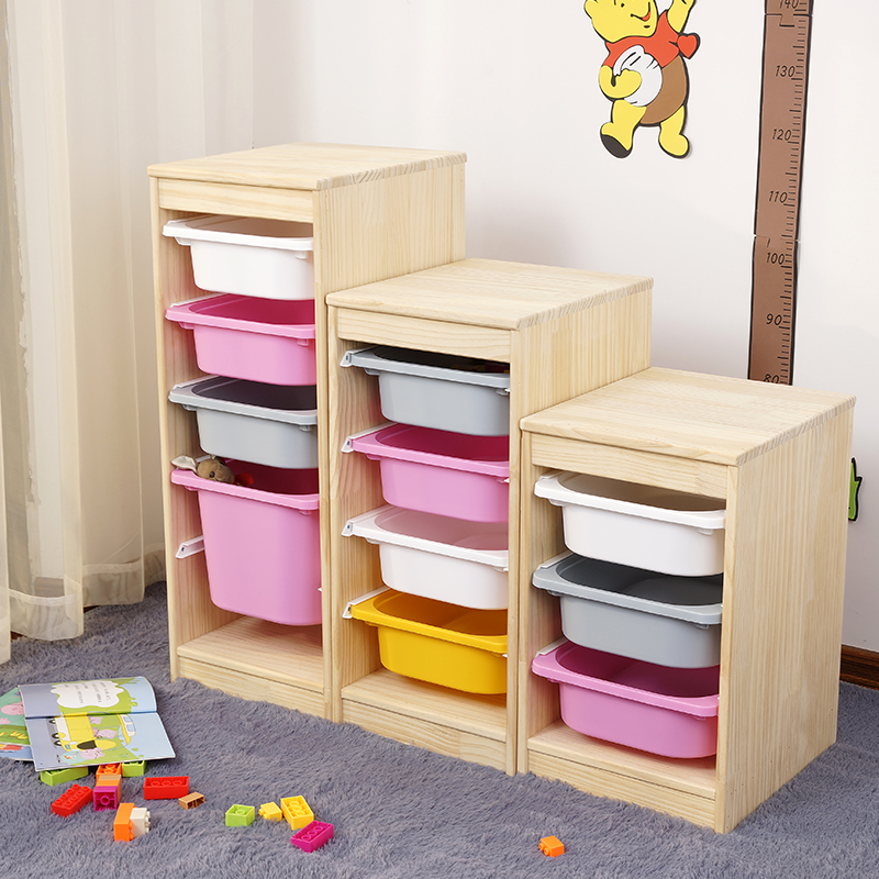Kindergarten children's solid wood ladder cabinet storage sorting sorting cabinet storage cabinet rack baby home