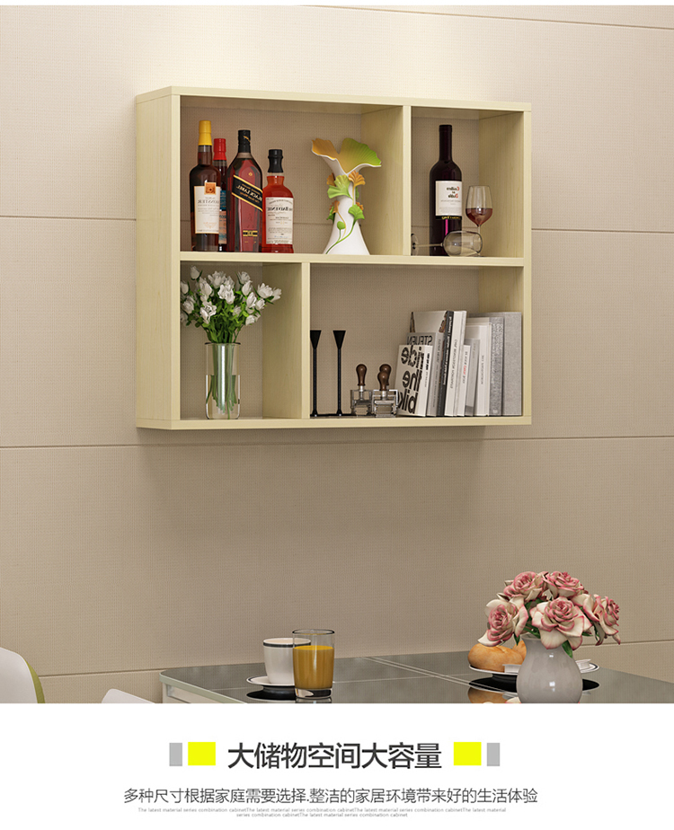 Đơn giản hiện đại giá rượu tủ rượu treo tường nhà hàng khách sạn treo tường giá rượu sáng tạo nhiều lớp giá - Kệ kệ để sách treo tường