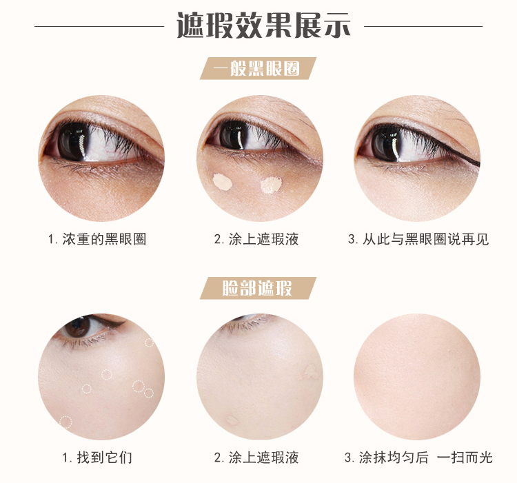 Kem che khuyết điểm KARADIUM Trang điểm khỏa thân Mụn trứng cá đốm tàn nhang đốm đen Circle Base Kem che khuyết điểm Sửa chữa Cap Sticker kem nền và kem che khuyết điểm