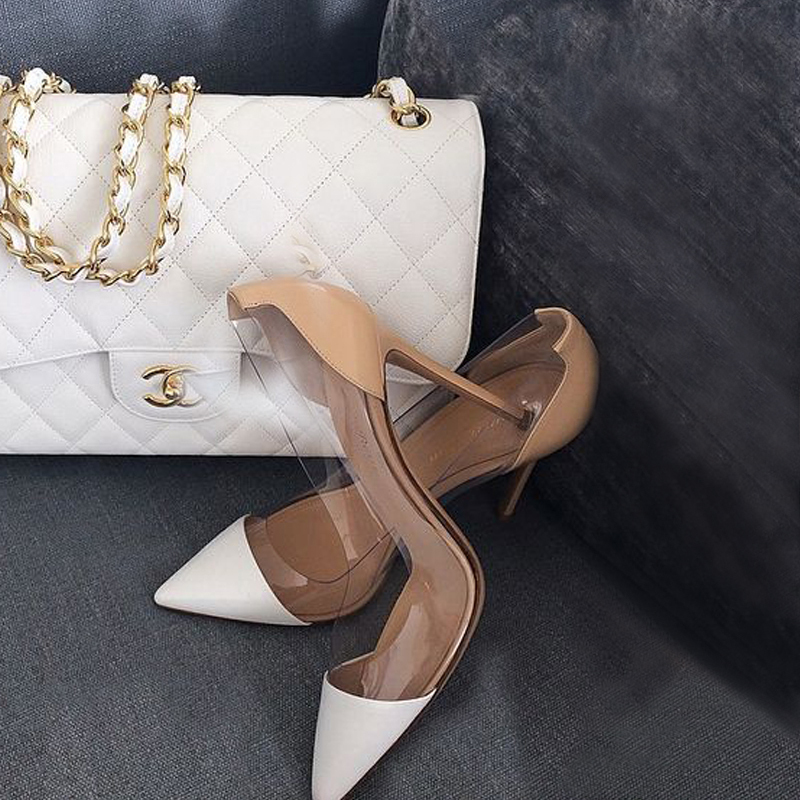 High-Heeled Shoes for Women 2026 Spring New Style Pointed Toe Stiletto Heels High-End Transparent Nude Color Splicing Single Shoes Elegant New Style Women's Shoes High-Heeled Shoes for Women 2026 Spring New Style Pointed Toe Stiletto Heels High-End Transparent Nude Color Splicing Single Shoes Elegant New Style Women's Shoes