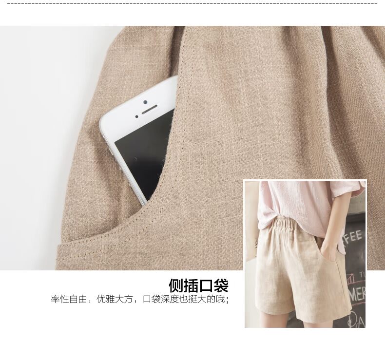 Yi Yifan trắng đàn hồi đàn hồi cotton linen quần short mỏng nữ mùa hè quần âu lỏng hoang dã rộng chân kích thước lớn quần short quần áo nữ