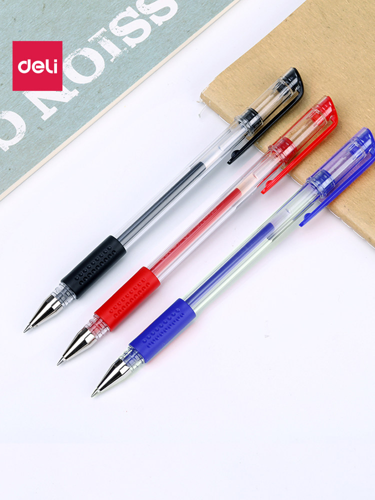 60 Deli Gel Pens, Black 0.5mm Ballpoint Pens, Student Water-Based Pen Refills, Red Pens, Black Pens, Exam Pens, Training and Conference Stationery, Office Supplies, Carbon Pens, Signature Pens