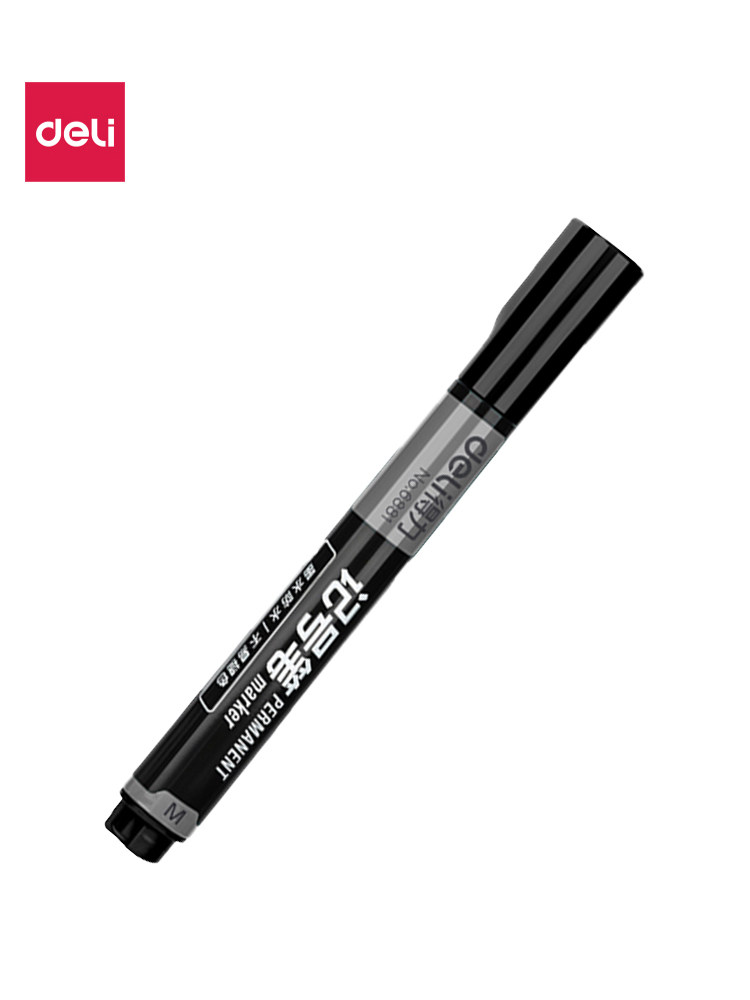 100 Deli Black Oil-Based Markers, Large Capacity, Thick Tip, Waterproof, Non-Fading, Quick-Drying, Wholesale Graffiti and Courier Pens