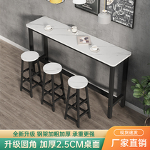Wall-mounted bar table home high table commercial bar narrow table balcony window long milk tea shop table and chair combination