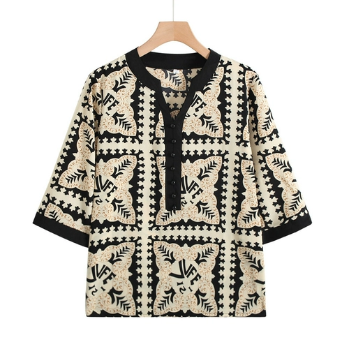 Летняя одежда для матери, шифоновая летняя футболка с коротким рукавом, для среднего возраста