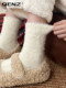 Thick Plush Socks for Women, Winter Thickened Pile Socks, Mid-Calf Fluffy Coral Fleece Warm Sleep Socks for Autumn and Winter