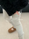 White Knee-High Socks for Women, Autumn and Winter Slouch Socks with Buttoned Slit, Long Tube Socks for Yoga, Slimming Calf Sleeves for Winter