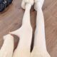 Autumn and Winter Slimming Off-White Pantyhose Japanese Style Cable Knit Jk Stockings Thickened Warm Leggings for Women