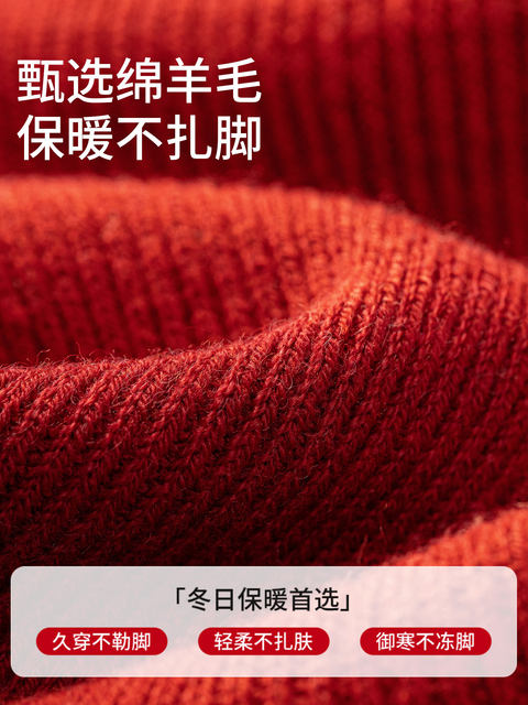 Red Socks for Women in the Year of the Horse, Autumn and Winter Warm Red Mid-Calf Socks, Thickened, 2026 New Year Gift, Women's Gift Box