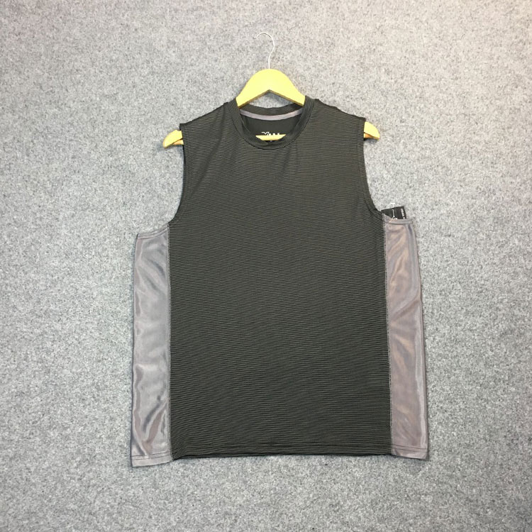 Chất béo mùa hè và phân bón tăng lỏng thể thao giản dị vest nam khâu màu vòng cổ khô nhanh chóng wicking chạy áo 3 lỗ