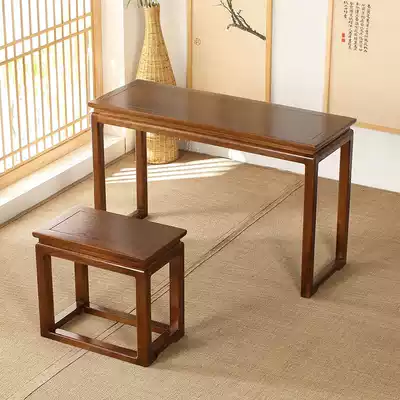 Guzheng piano table solid wood guqin table stool resonance piano table piano bench old elm desk Chinese Chinese learning table calligraphy table