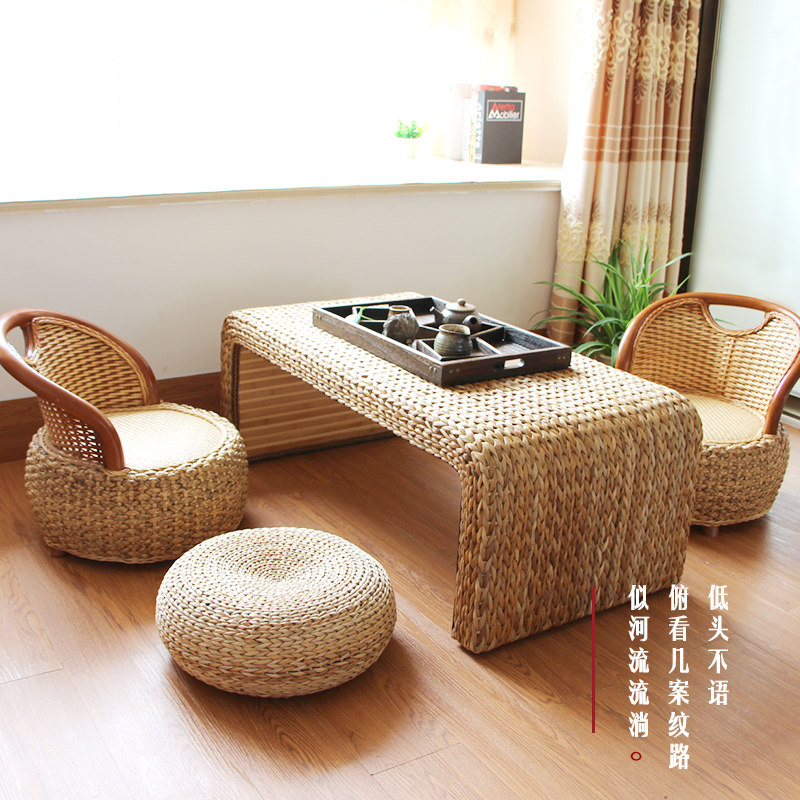 Tatami coffee table Mat Japanese room Low table Low table Kang table Rattan tea ceremony table Japanese floor table Tea table Balcony