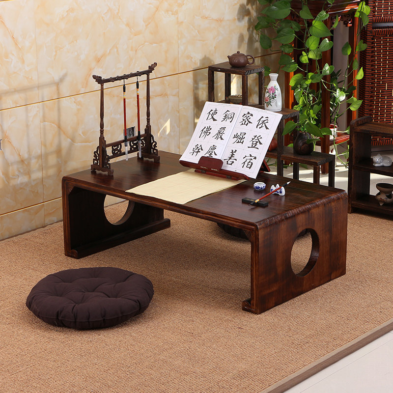 Solid wood Antique Chinese study table and chair Tatami coffee table Low table Calligraphy table Study table Go table Piano table Low table