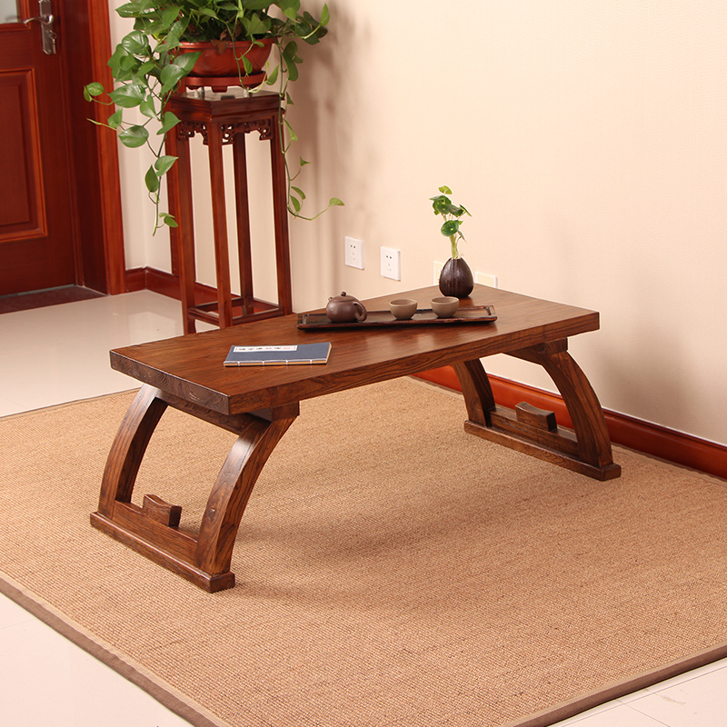 Old Elm Wood Tatami Tatami Tea Table Solid Wood Dwarf Table Kang Table Kang A Few Short Tables Chinese Imitation Antique Small Tea Table Country School Table