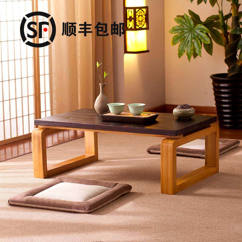 Kang table low table tatami tea table Japanese-style solid wood balcony tea table simple tea table balcony small tea table low table