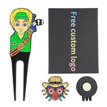 Golf Gifts Fork Cap Clip Ball Mark Gift Box Set Golfer Gift Creative Green Fork