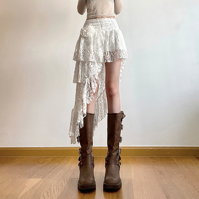 # Never fade three-dimensional rose lace skirt