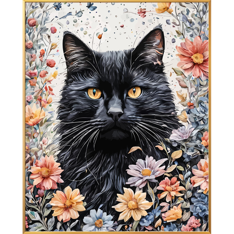 油彩画　猫 爆火全网的数字油画DIY到底值不值得冲？手残党也能画出ins风猫咪油画