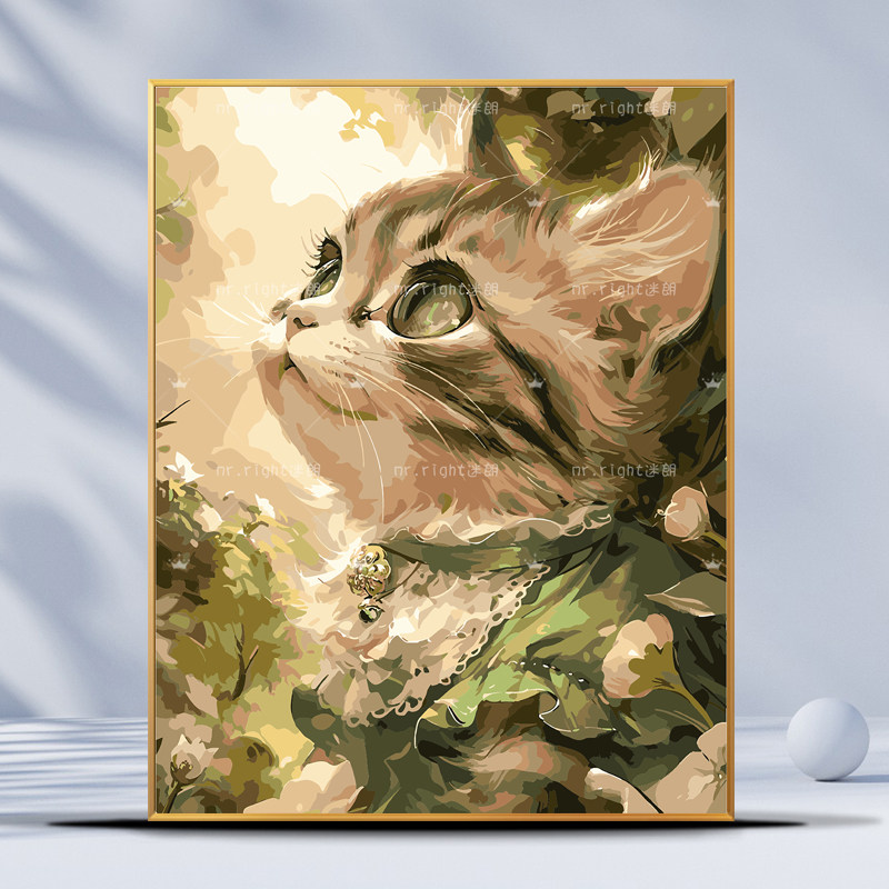 瓦妮莎数字油画填色画可DIY手工猫咪油画作品-Taobao-Tmall
