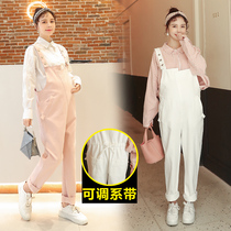 Pregnant women strap pants 2021 Spring and Autumn new fashion cotton jumpsuit loose tide mother belly sling trousers size
