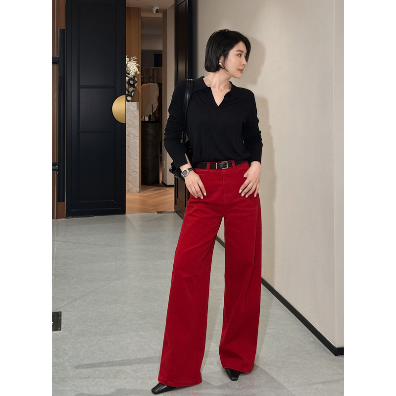 Dancy Dan [Tone Cbd] Custom-Dyed Washed Cotton Twisted Bias-Cut Unisex Urban Straight-Leg Jeans