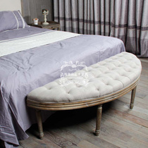Special American solid wood bedroom retro old bed tail stool Simple modern foyer shoe stool stool can be customized