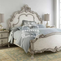 Special European style solid wood double box bed American fashion princess bed retro old wedding bed bedroom furniture customization