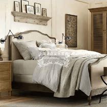 American solid wood soft bag box double bed simple modern carved big bed old wedding bed bedroom furniture can be customized