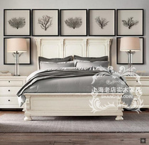 American country antique modern high-end solid wood carved double bed neoclassical minimalist bedroom wedding bed can be customized