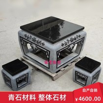 Outdoor stone table stone stool anticorrosive wood park chair bench marble Pier courtyard garden granite bench stone carving