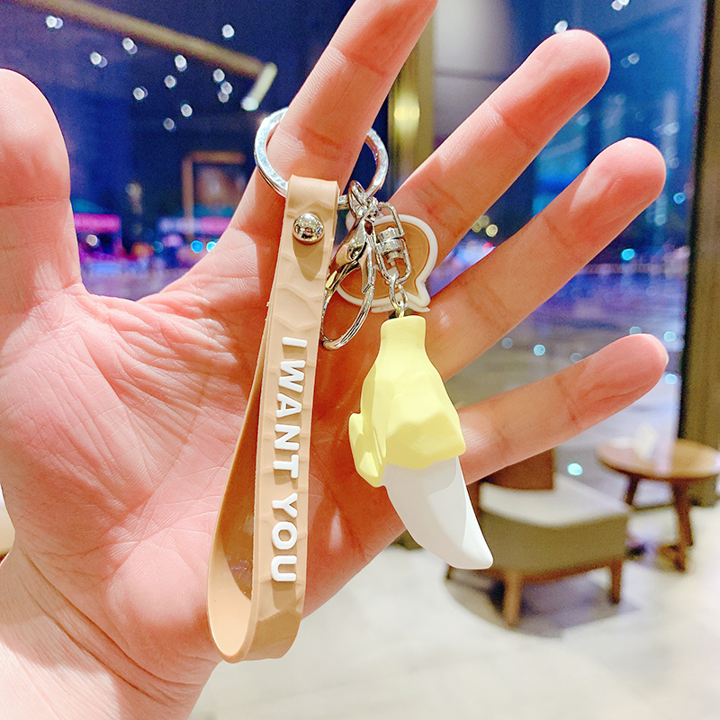 Dark Green & Cut Bananaa bag Doll Key buckle Pendant female lovers lovely ins originality Ring Internet celebrity automobile Key chain Small Pendant